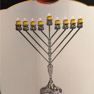 Elegant Silver Menorah
